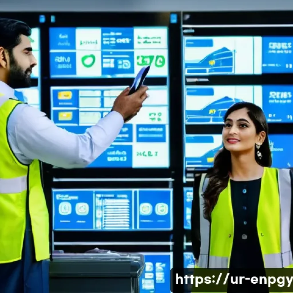 정확한 데이터 기반의 에너지 배분 접근법 - A modern industrial factory control room showcasing advanced digital energy monitoring systems with ...