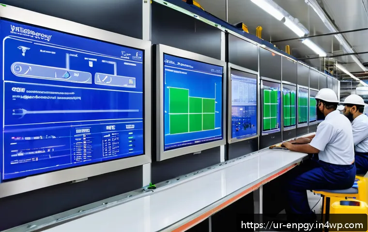 산업별 에너지 배분의 베스트 프랙티스 - An industrial factory interior showcasing advanced energy management systems (EMS) with digital cont...